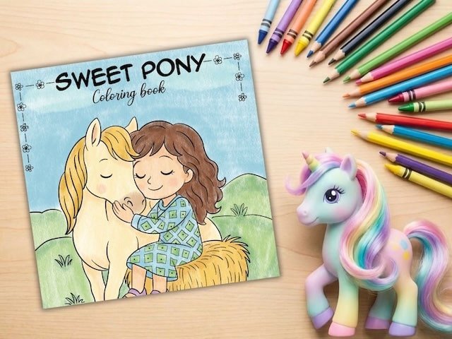 Sweet Pony Cute Coloring Book For Kids Ages 4-8